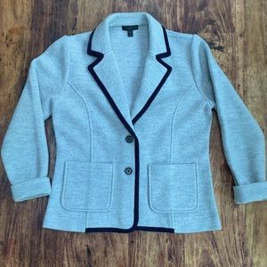 J. Crew Grey Blazer w Navy Piping